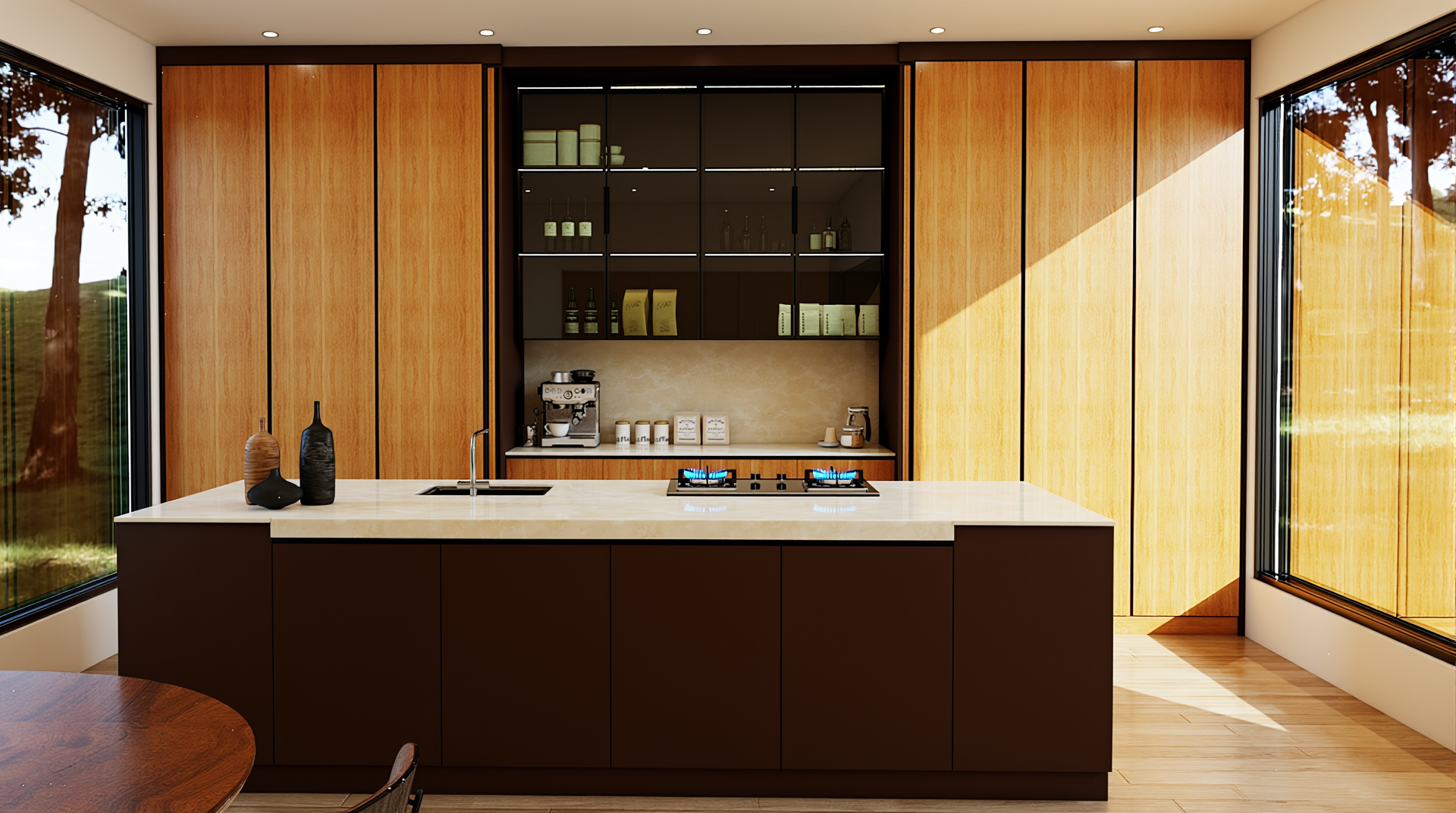Horizon Series Scandinavian wabi-sabi kitchen cabinet with minimalist island by OD Carpenter Malaysia