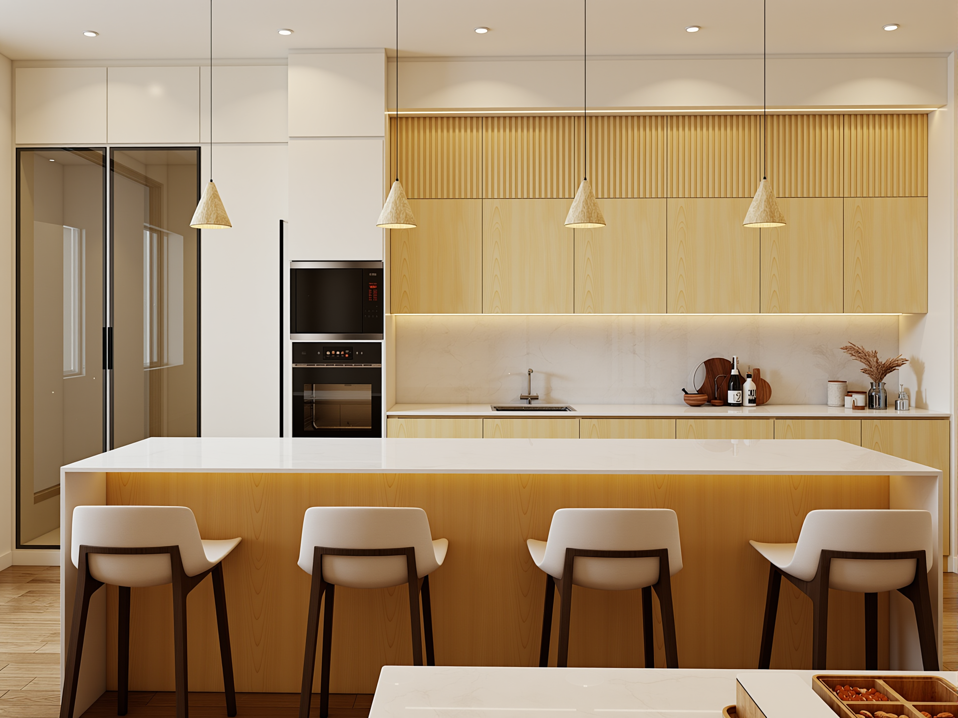 Nobila Series handle-less kitchen cabinet with clean continuous surfaces by OD Carpenter Malaysia