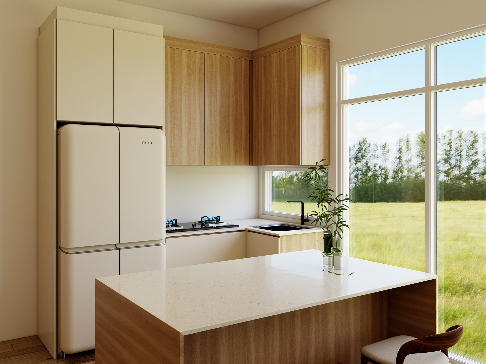OD Melamine Core Kitchen Package 10ft kitchen cabinet with quartz countertop and tall unit by OD Carpenter Malaysia
